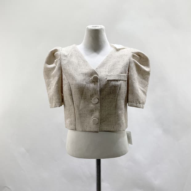 WWYR 택새상품 여성크롭반팔트위드자켓 55