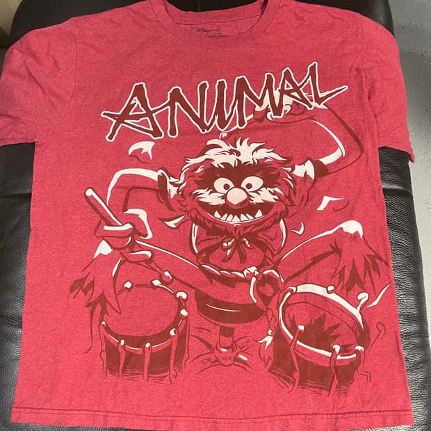 디즈니 애니멀 드럼 반팔 티셔츠 레드