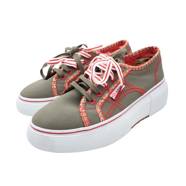 막스앤코 X 수페르가 올리브그린 캔버스 스니커즈 38