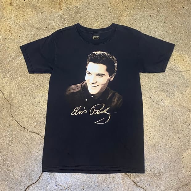 미국 빈티지 엘비스프레슬리 프린팅 반팔티 락티셔츠