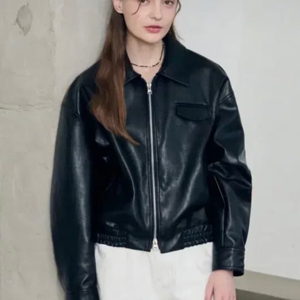 드로우핏 크랙레더자켓(블랙)