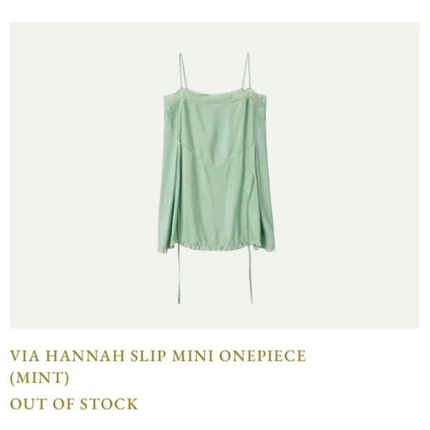 Via Hannah slip mini onepiece (Mint)