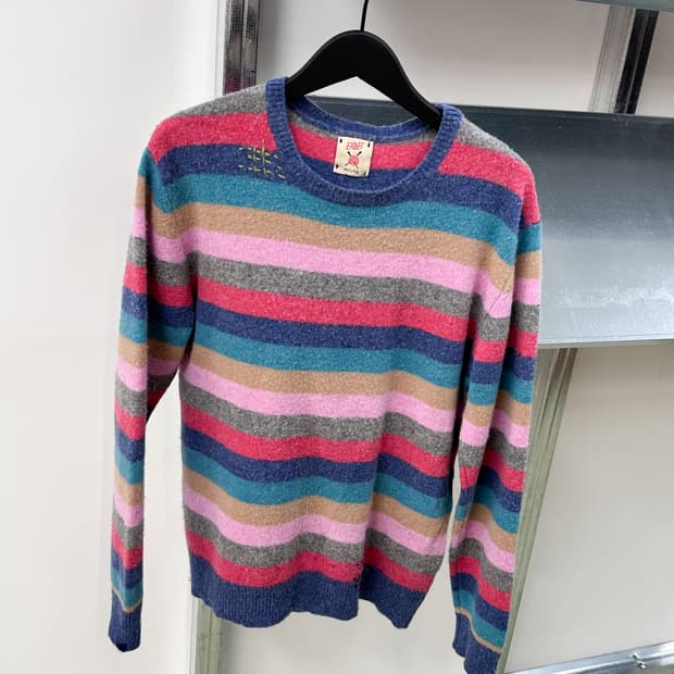 bob rainbow stripes stitch knit