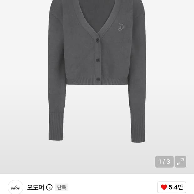 오도어 비앙카 가디건 그레이 (새상품)