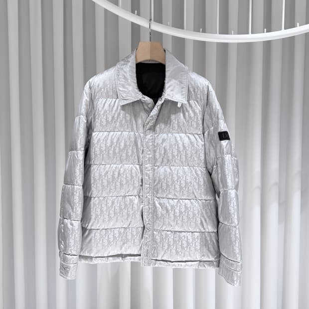 50 / 디올 오블리크 카라 퀄팅 실버 패딩