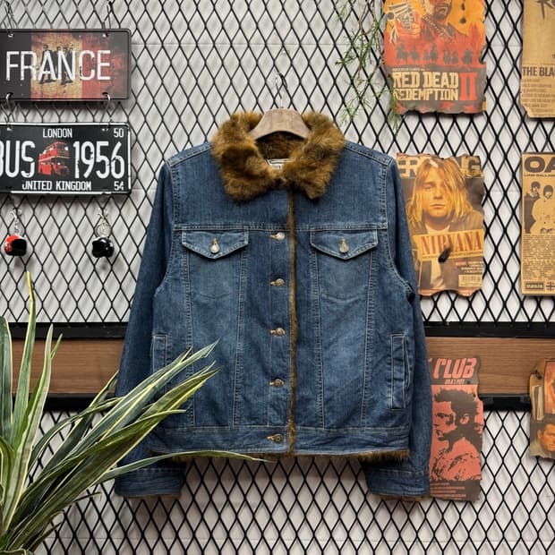 MARVIN RICHARDS 빈티지 데님 트러커 퍼자켓 진청