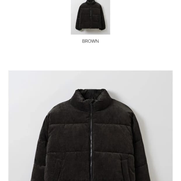 스파오 베이직 푸퍼 코듀로이 브라운 M 3.5