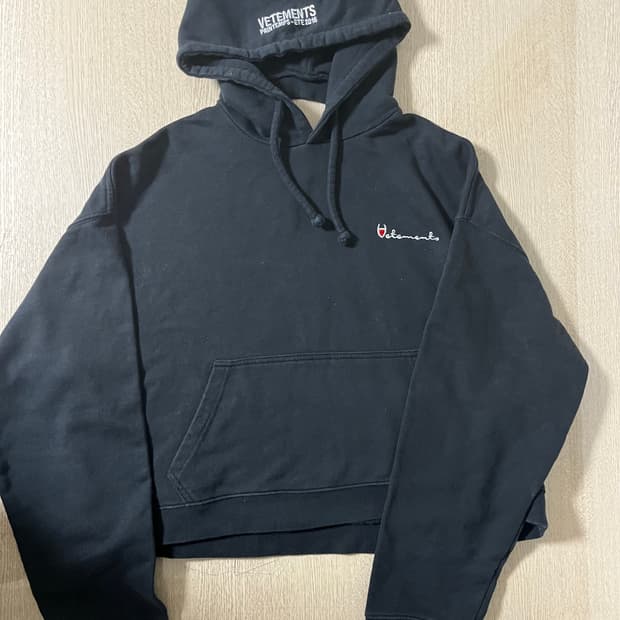 Xs 베트멍 ss16 메탈 로고 리버시블 크롭 후드