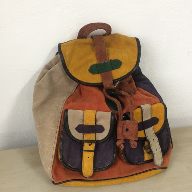 suede multi pocket bag