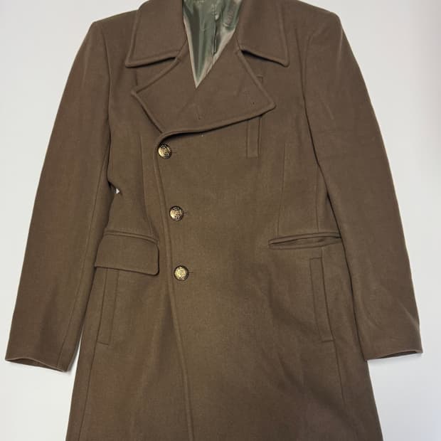 한섬 타임 Time 옴므 사선 금장 울 코트 M