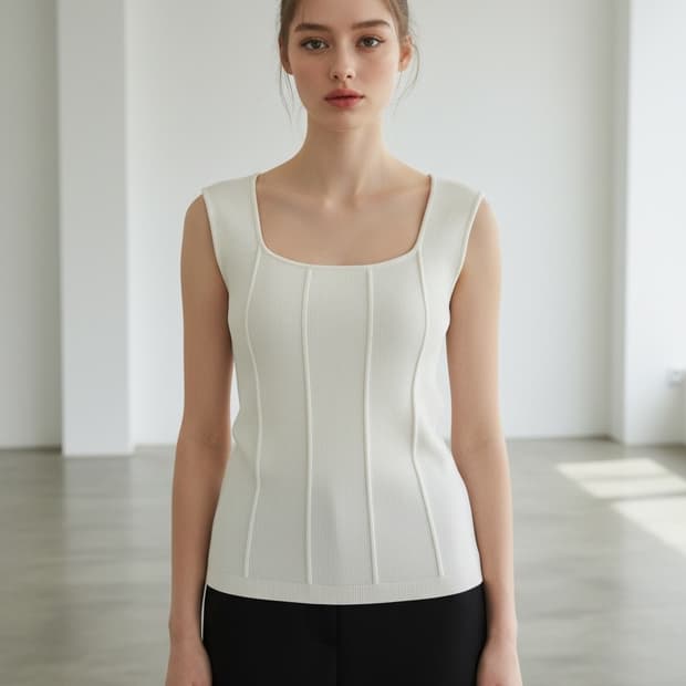 90(F)/ 랑방 컬렉션 22SS 스퀘어넥 나시