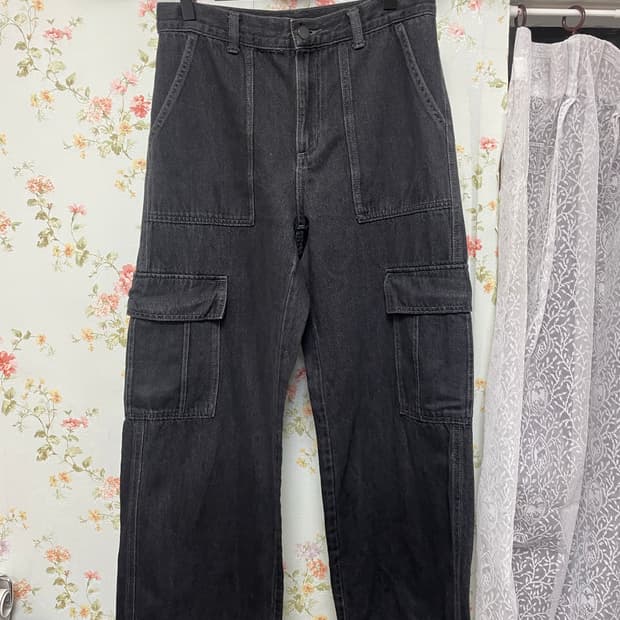 블랙 데님 팬츠