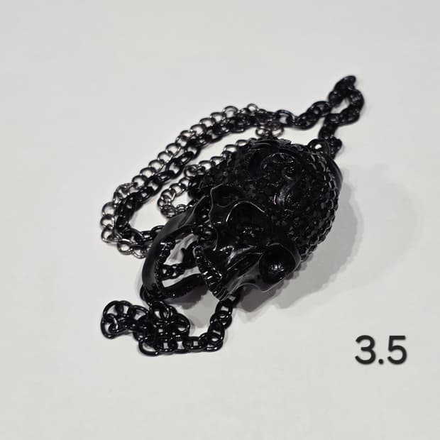 스컬 빈티지 해골 블랙 목걸이