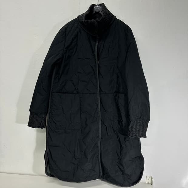 77 우먼L 소울 SOWOOL 그레이 니트배색 양면 롱패딩