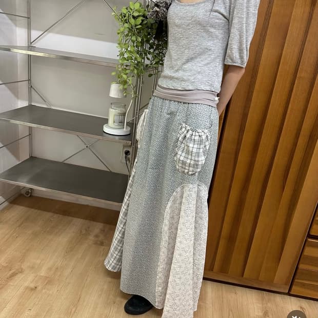 콜로신스 포켓 롱스커트 스카이 mantis long skirt