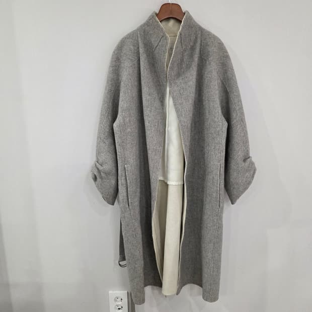 한섬 타임 핸드메이드 회색 롱 코트 FREE