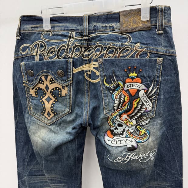 Ed Hardy x Red Pepper washing jeans