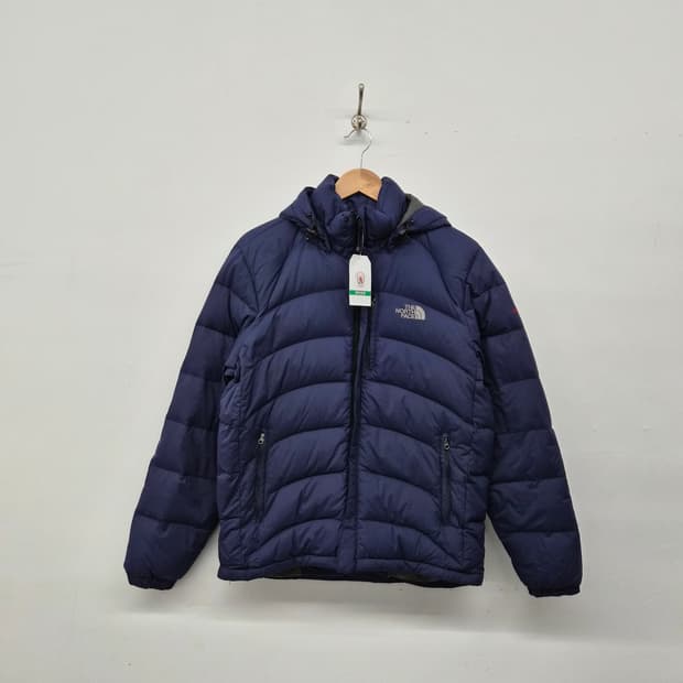 노스페이스 네이비 후드 패딩 자켓 남성 M