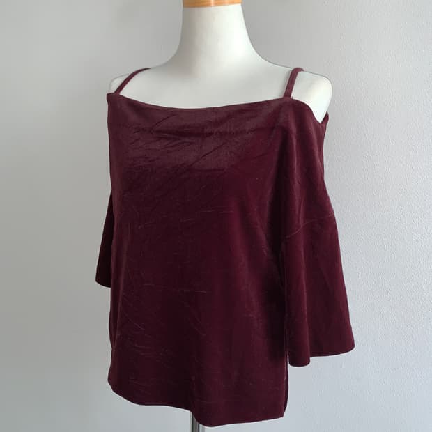 Velvet off shoulder blouse t