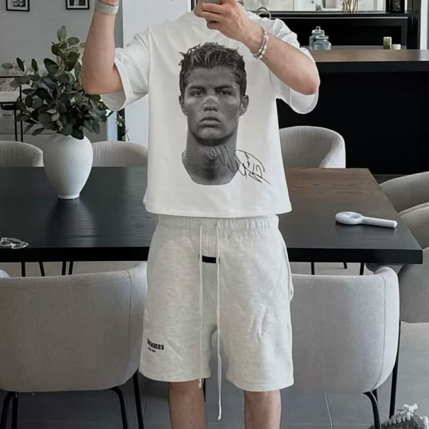 피어오브갓 에센셜 스웨트쇼츠 라이트 오트밀 반바지