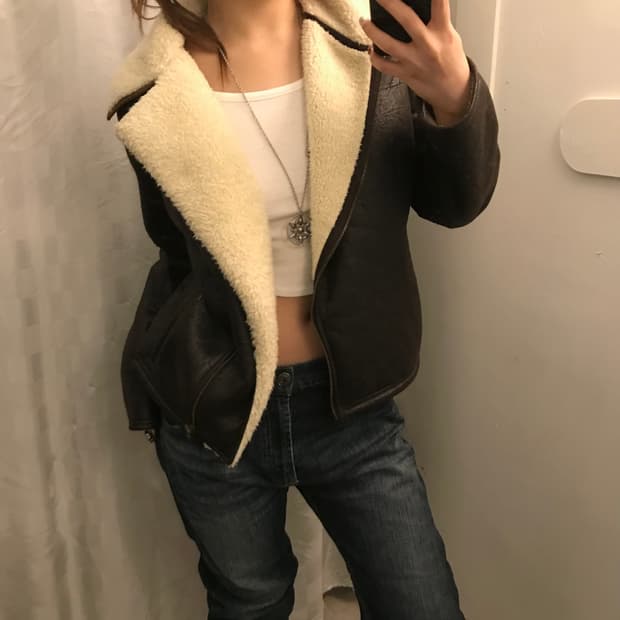 Polo 폴로랄프로렌 페이크 레더 양털 무스탕