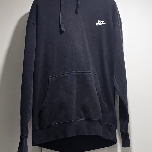 나이키 기본 블랙 후드티 S