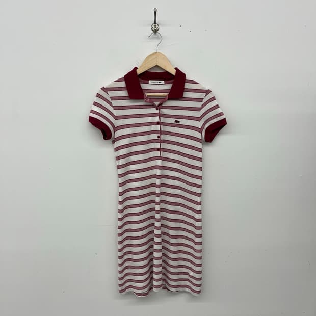 라코스테 빈티지 스트라이프 카라 원피스 여성M