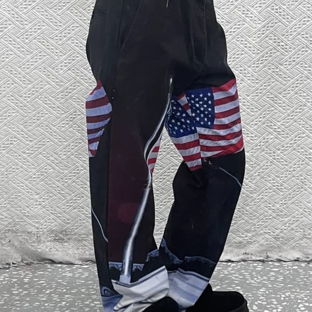 디스이즈네버댓 올드스쿨 키치 성조기 워크팬츠 M C08543