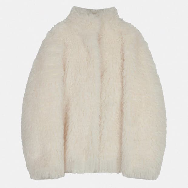 LE 르 vintage fur half coat(ivory)