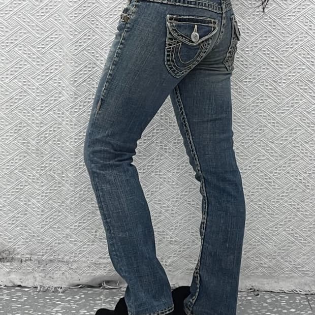 트루릴리젼 빌리슈퍼티 Y2K 로우라이즈 데님팬츠 27인치 C09726