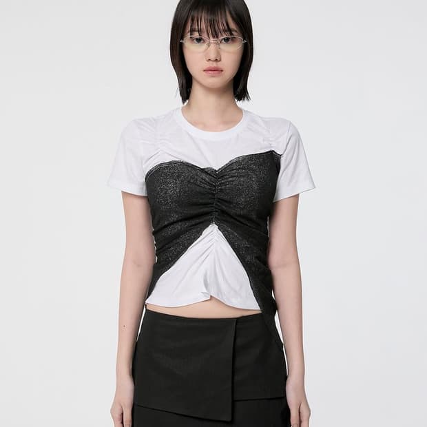 플레어업 뷔스티에 레이어드 티셔츠 