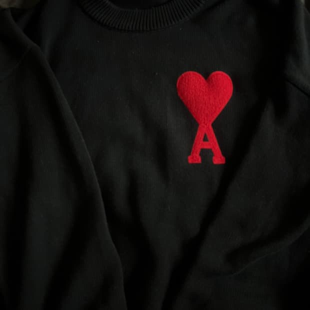 [XL] 아미 빅하트 로고 니트 블랙