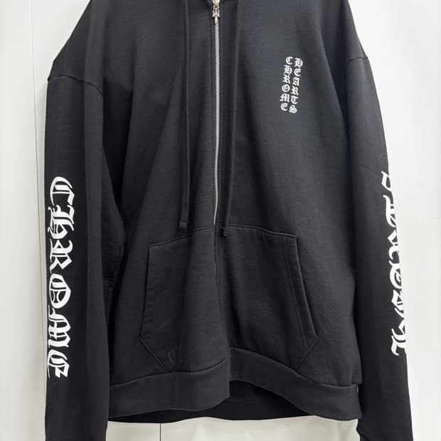 [2XL]크롬하츠 버티컬 로고 후드집업