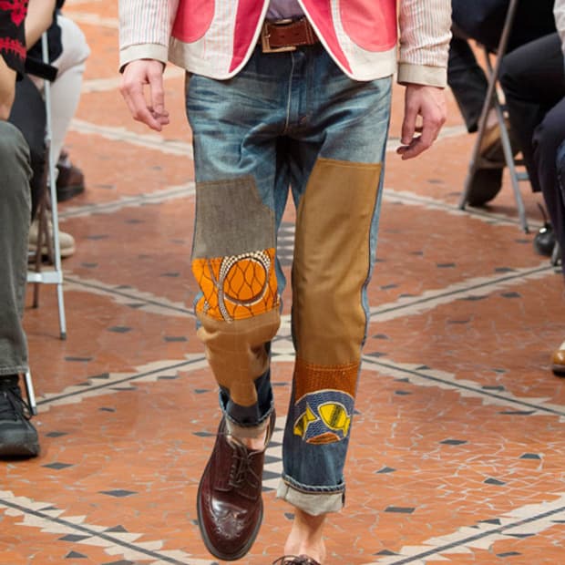 준야와타나베16SS 더블니 패치워크 데님