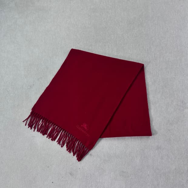 버버리 기마로고 캐시미어 레드 머플러