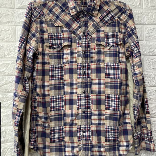 리바이스 코튼 레드탭 패치워크 셔츠