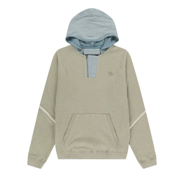 산산기어 RIBBED HOODIE KNIT [BEIGE]