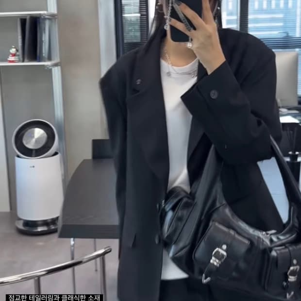 트리밍버드 로우 컷 인시젼 셋업 자켓 그레이