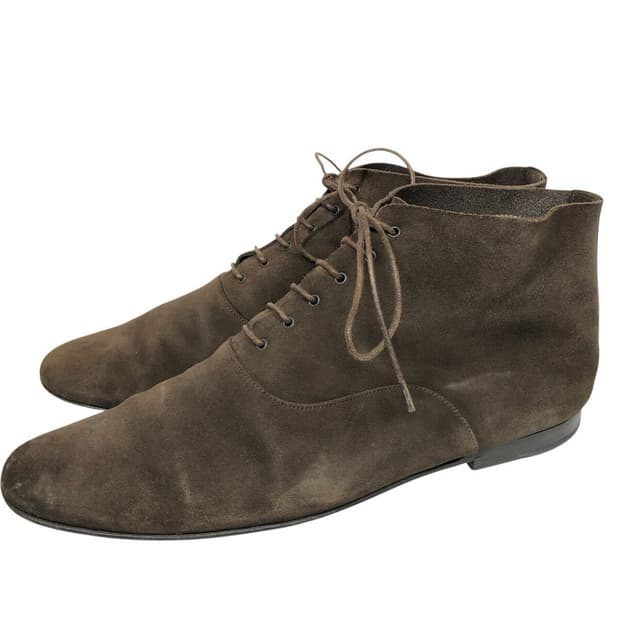 Dior homme 에디기 lace-up 하이컷 스웨이드 드레스 슈즈
