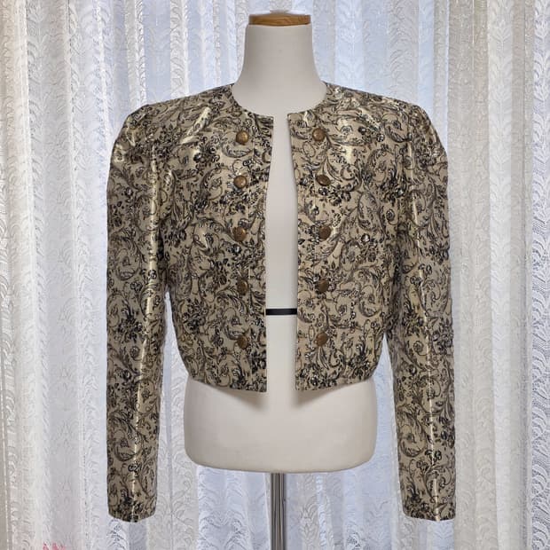 90년대 일본 빈티지 금사 크롭 자켓