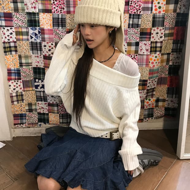 🐻‍❄️화이트 니트 모리 코디 세트 🐻‍❄️