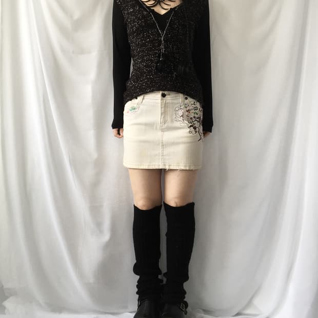 Pom pom glitter woolen knit