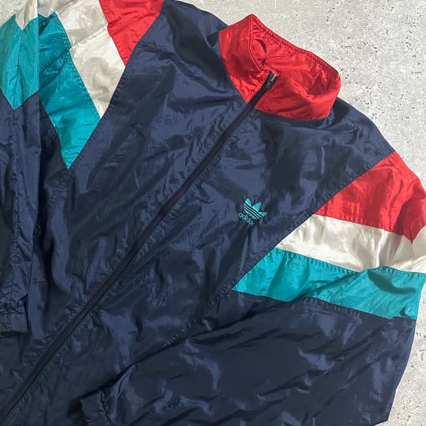 adidas 90s 빈티지 트레포일 볼드 배색 윈드브레이커