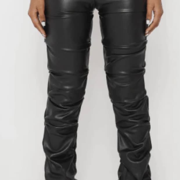 Manière De Voir 하이웨스트 레더 셔링팬츠