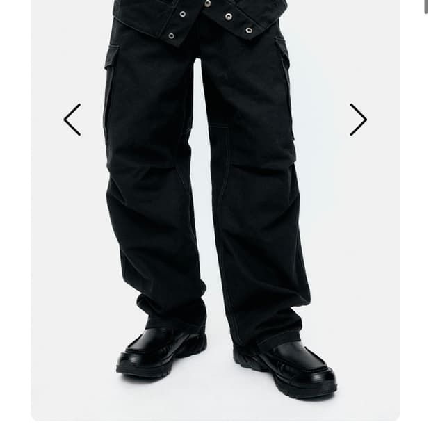 (32)앤더슨벨 블랙 와이드 워크 팬츠