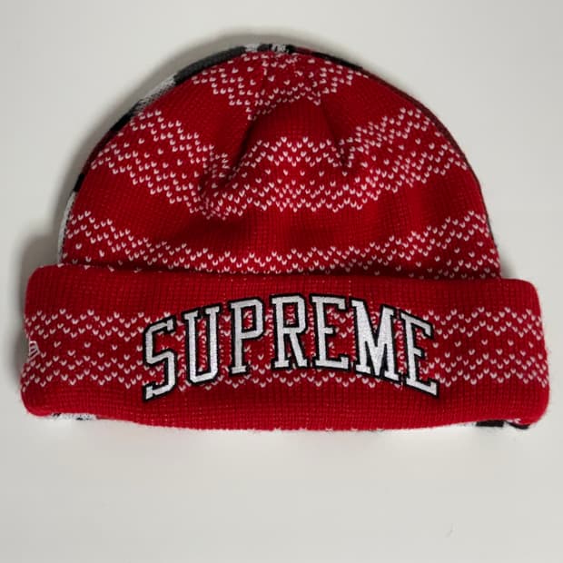 Supreme 슈프림 뉴에라 스플릿 비니 레드 FW22