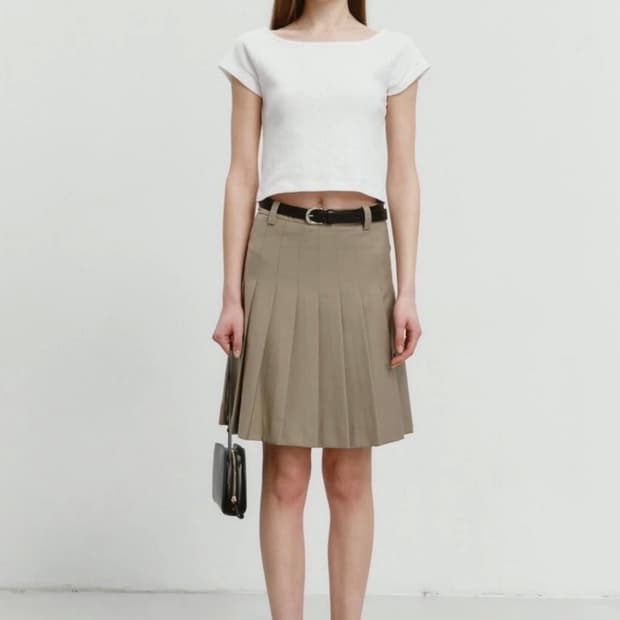 던스트 ) 보트넥 티셔츠 - 화이트 S사이즈