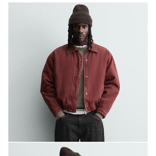 자라 레드 점퍼 XL