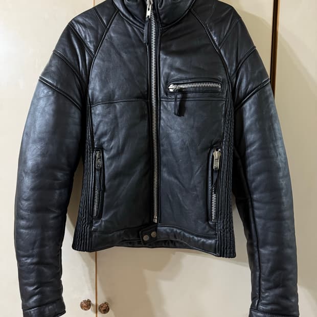 누드레더 하이넥 양가죽 패딩자켓