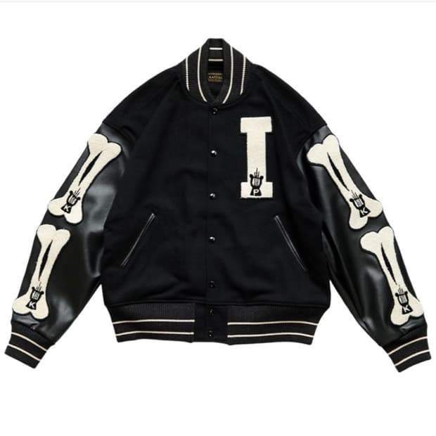 캐피탈 울 아이파이브 바시티 자켓 블랙